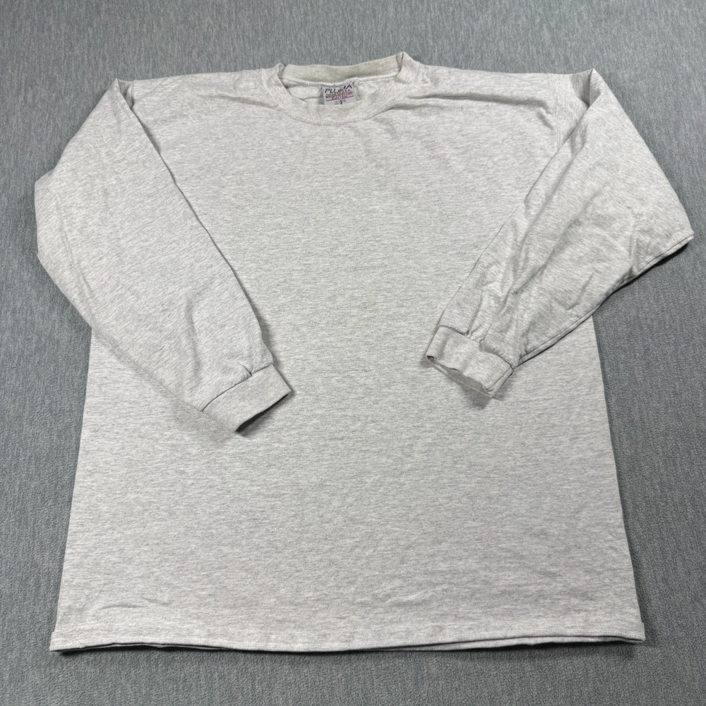 Pluma Shirt Mens Large Gray Vintage 90s Made in USA Heavyweight Cotton Long Slee